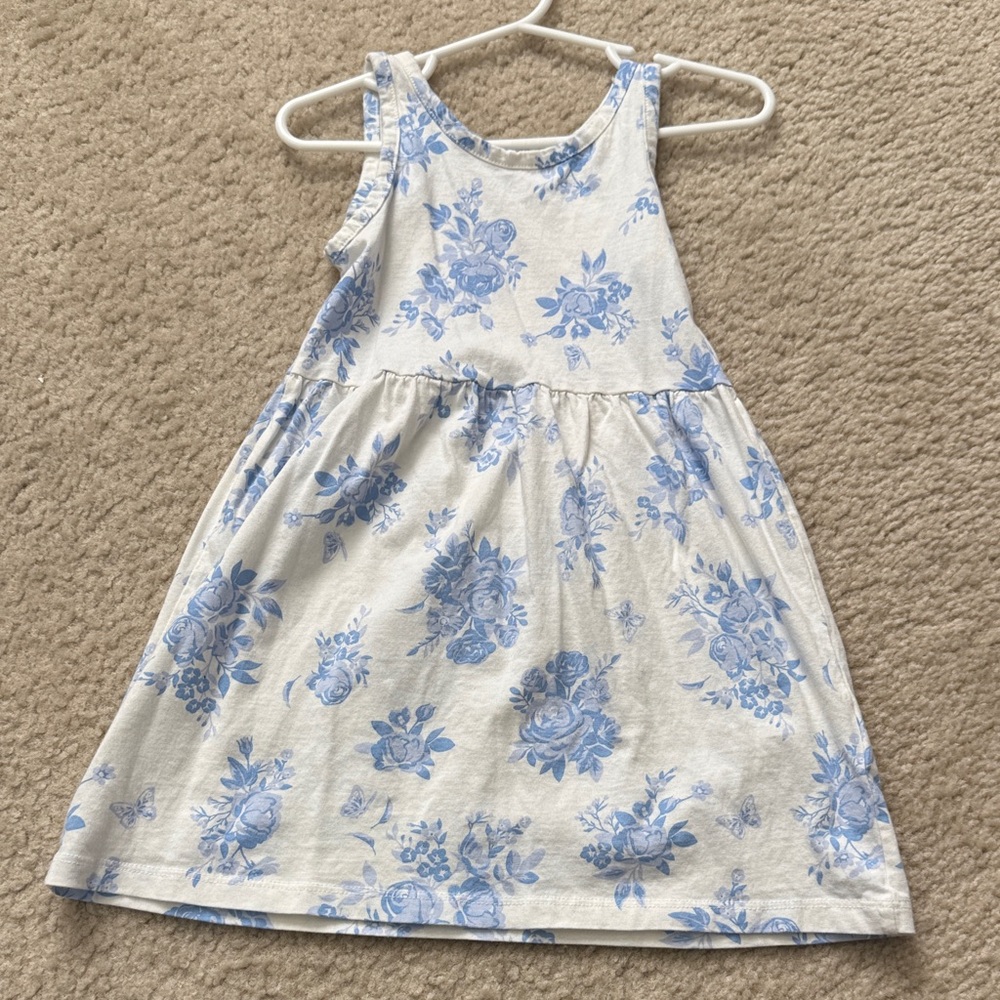 H&M Floral Blue and White Kids Dress 3/4T
